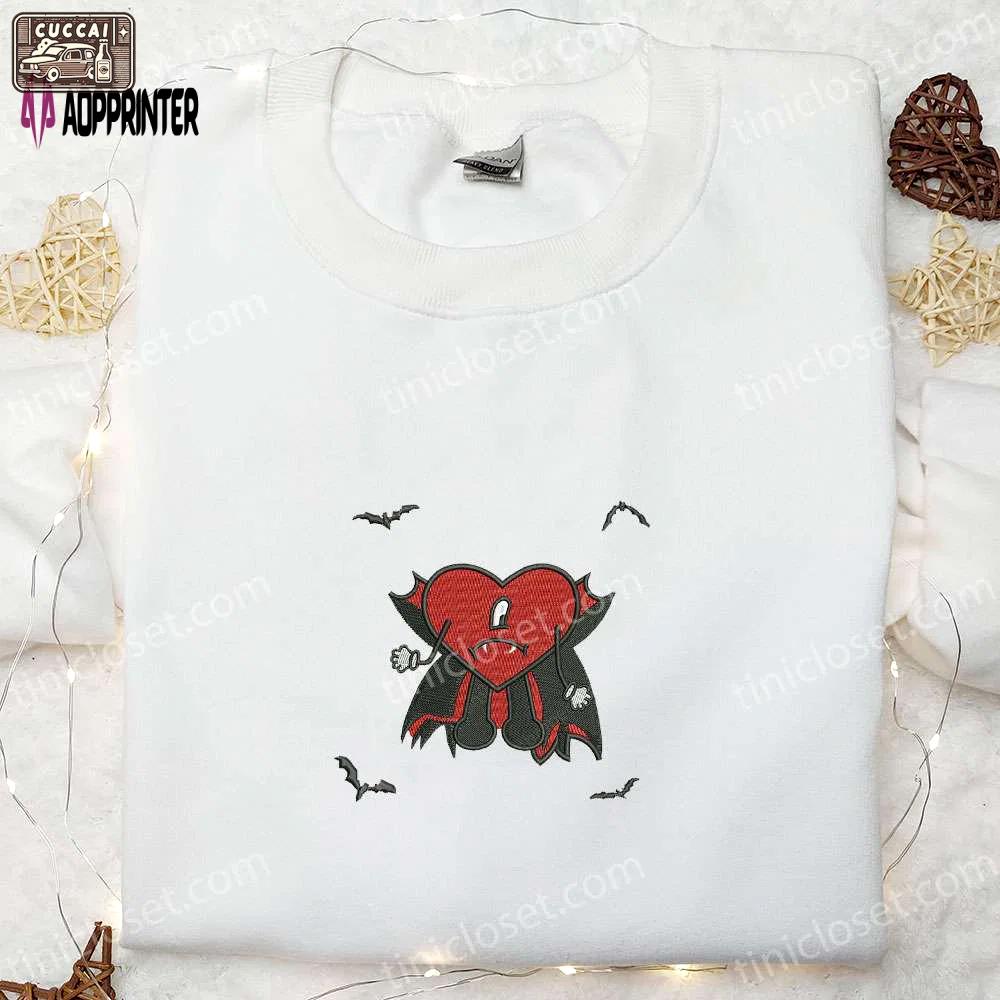 Spooky dracula bad bunny embroidered shirt – perfect halloween gift! Embroidered Shirt