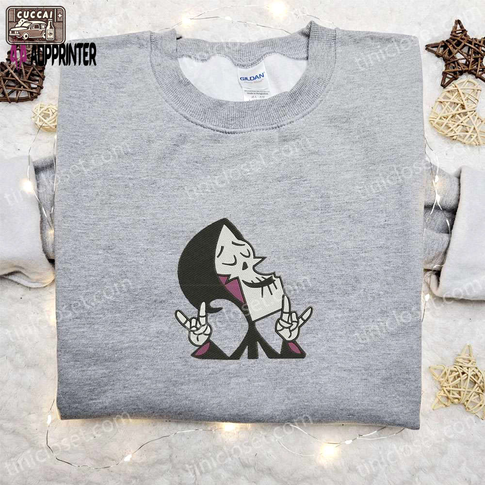Spooky grim smile ghost embroidered shirt: perfect spirit halloween t-shirt & gift for family Embroidered Shirt