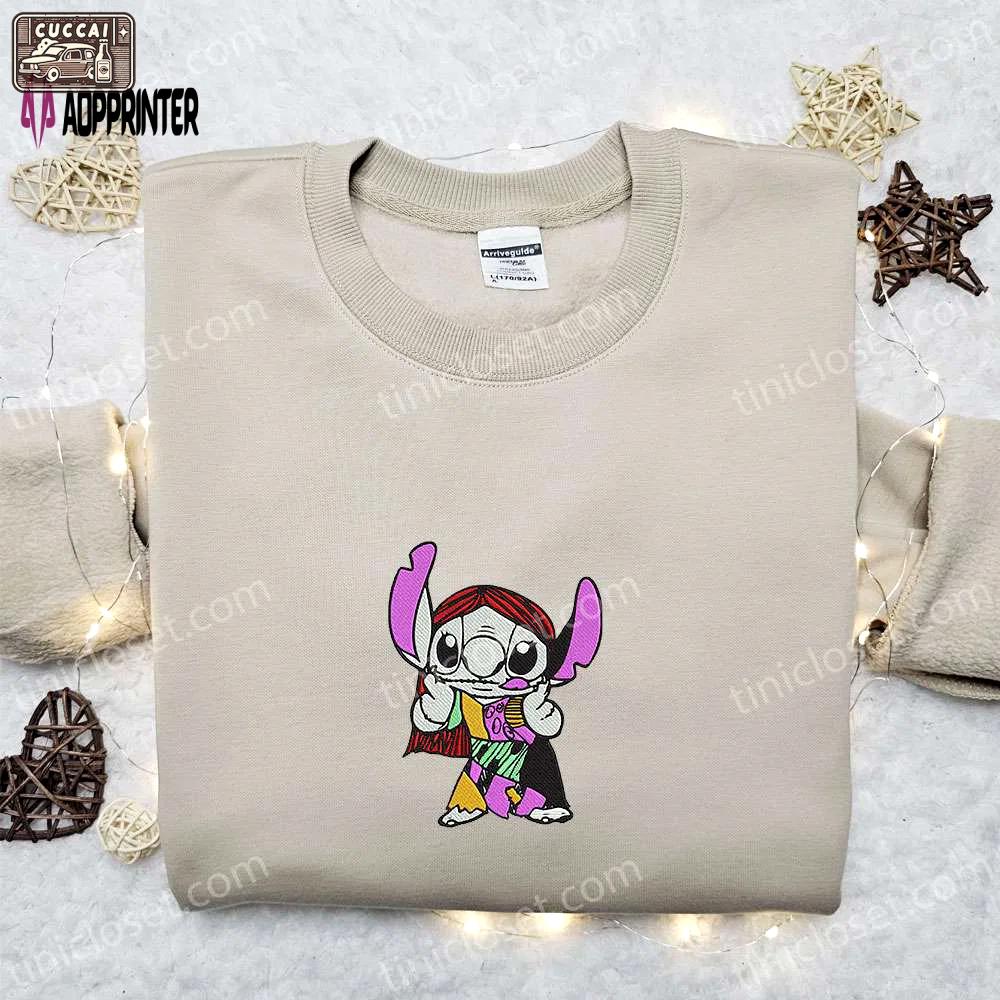 Spooky stitch sally shirt & nightmare before christmas hoodie – best halloween gift ideas Embroidered Shirt