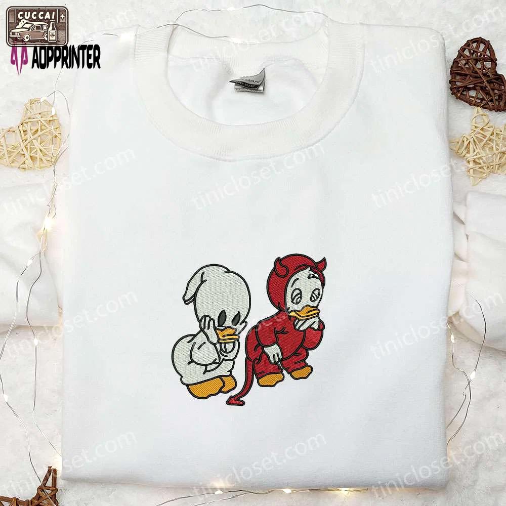 Spookystyle: donald duck halloween embroidered hoodie & disney sweatshirt – cute halloween shirt Embroidered Shirt