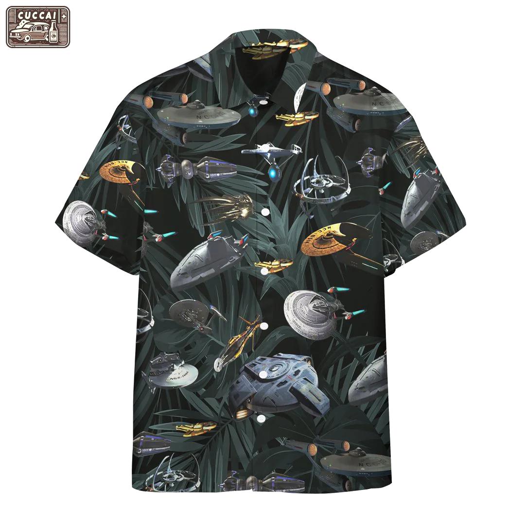 Star trek space ships hawaiian shirt Hawaii Shirt Shorts & Flip Flops