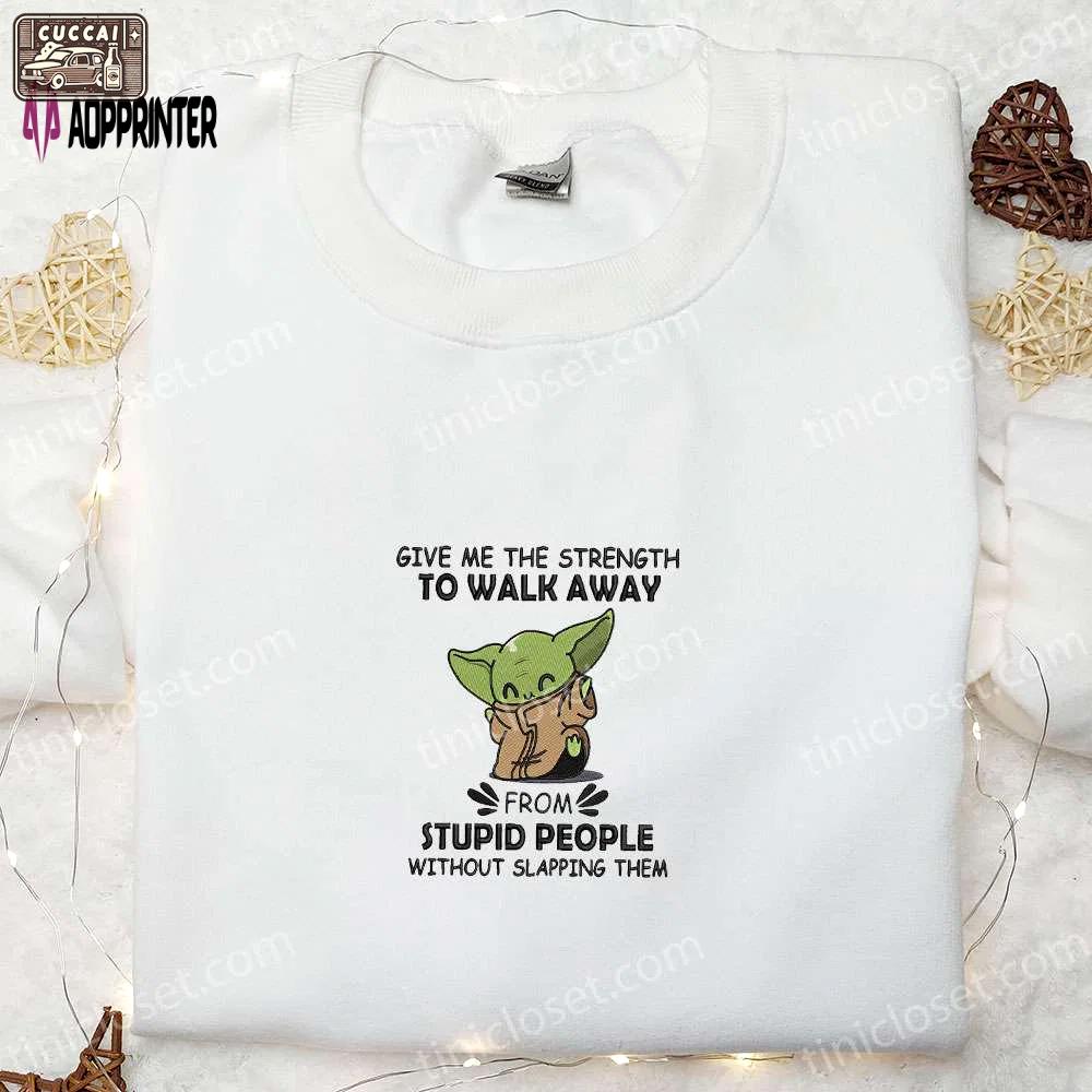 Stay cool with baby yoda embroidered shirt: star wars disney sweatshirt & hoodie Embroidered Shirt