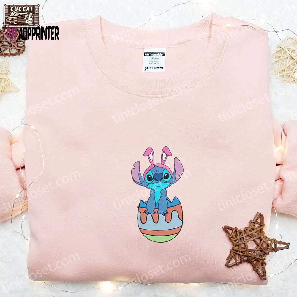 Stitch easter egg shirt & disney characters hoodie: best thanksgiving day ideas Embroidered Shirt