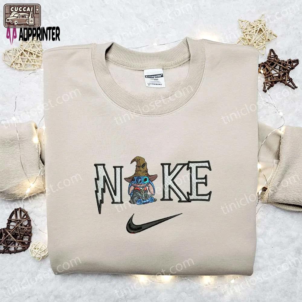 Stitch wizard x nike embroidered hoodie & shirt: best halloween gift ideas Embroidered Shirt