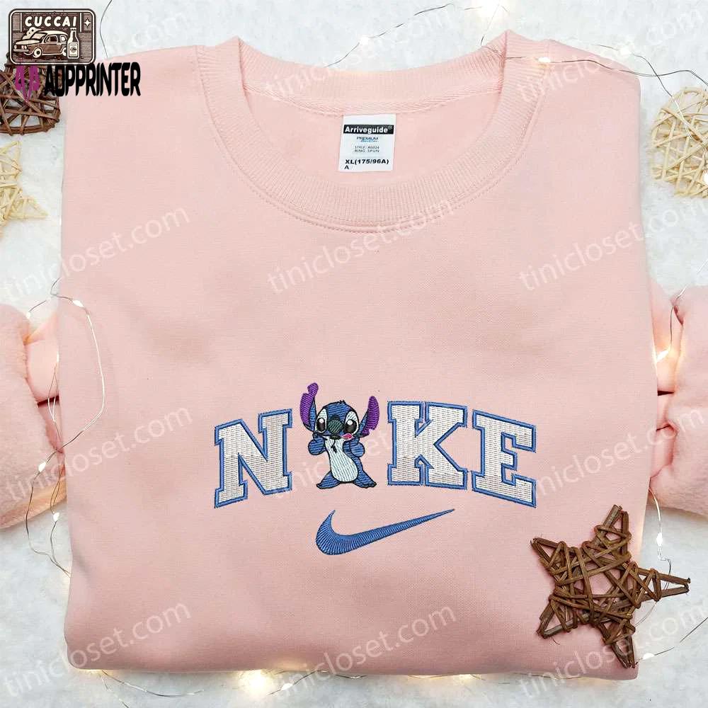 Stitch x nike embroidered sweatshirt lilo and stitch disney shirt perfect gift Embroidered Shirt