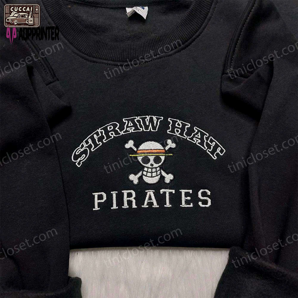 Straw hat pirates embroidered shirt: one piece anime clothing Embroidered Shirt