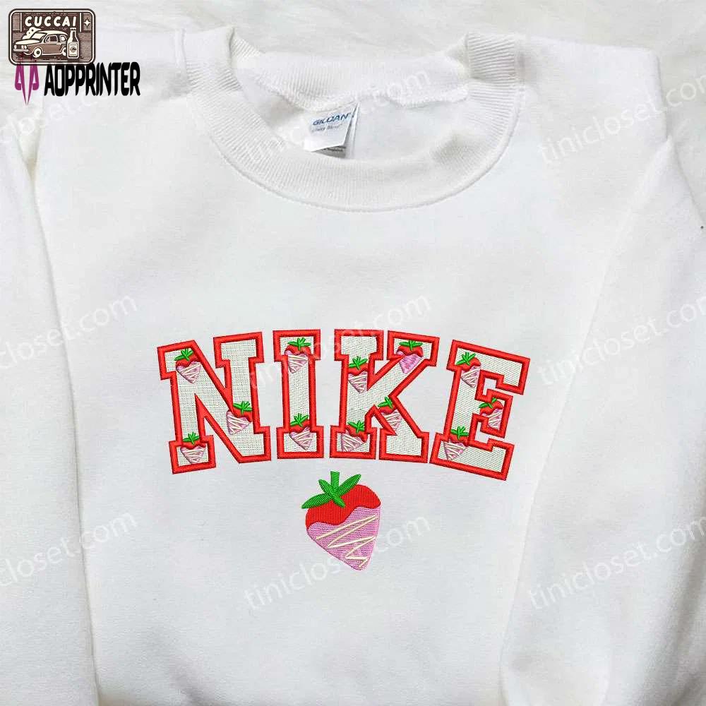 Strawberry cream x nike embroidered sweatshirt – favorite food inspired shirt Embroidered Shirt