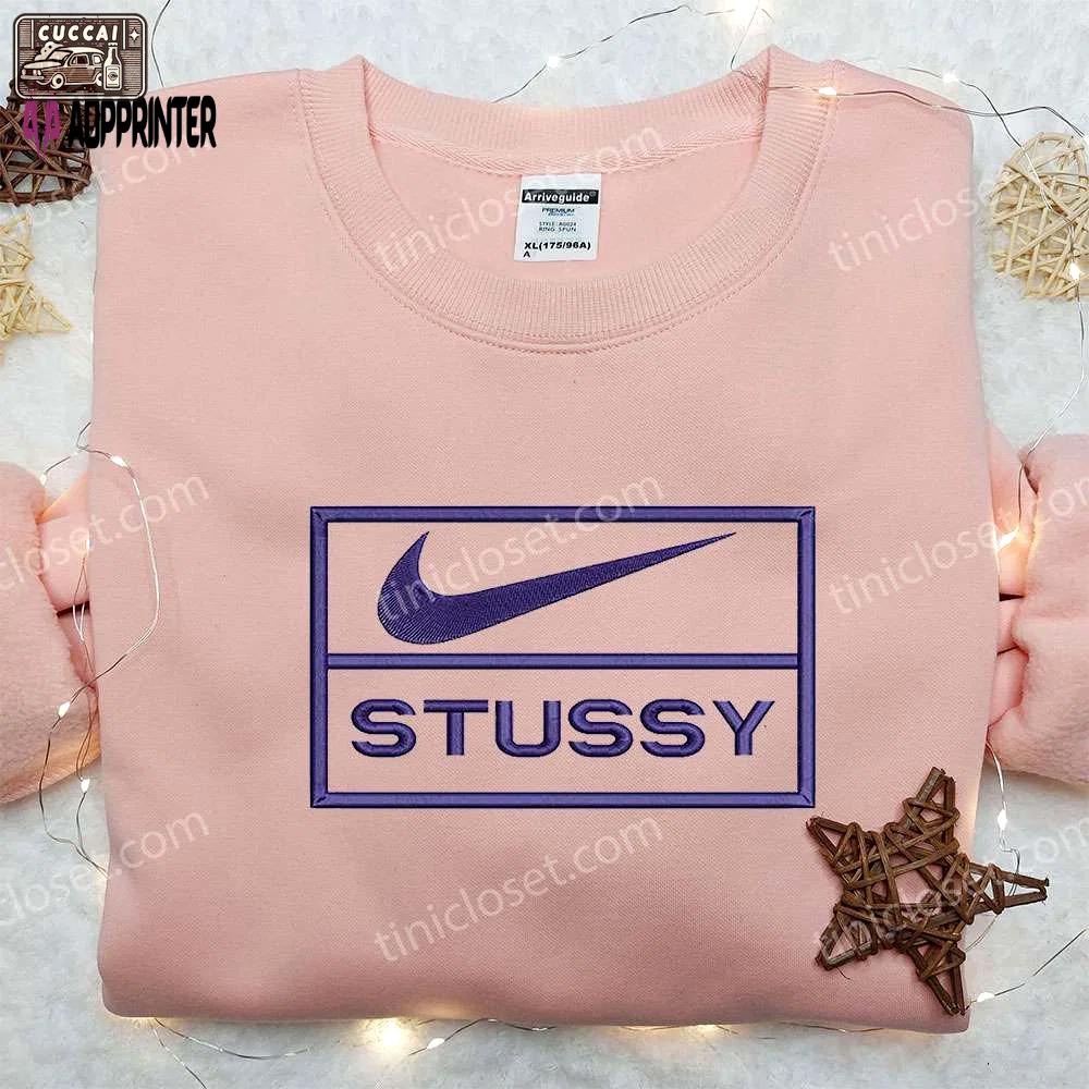 Stussy x nike embroidered hoodie & shirt set – best family gift Embroidered Shirt