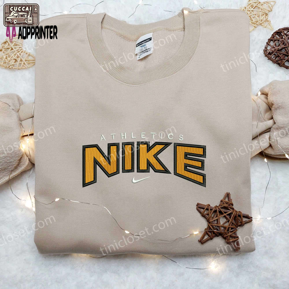 Stylish athletics x nike embroidered shirt: unique nike inspired design Embroidered Shirt