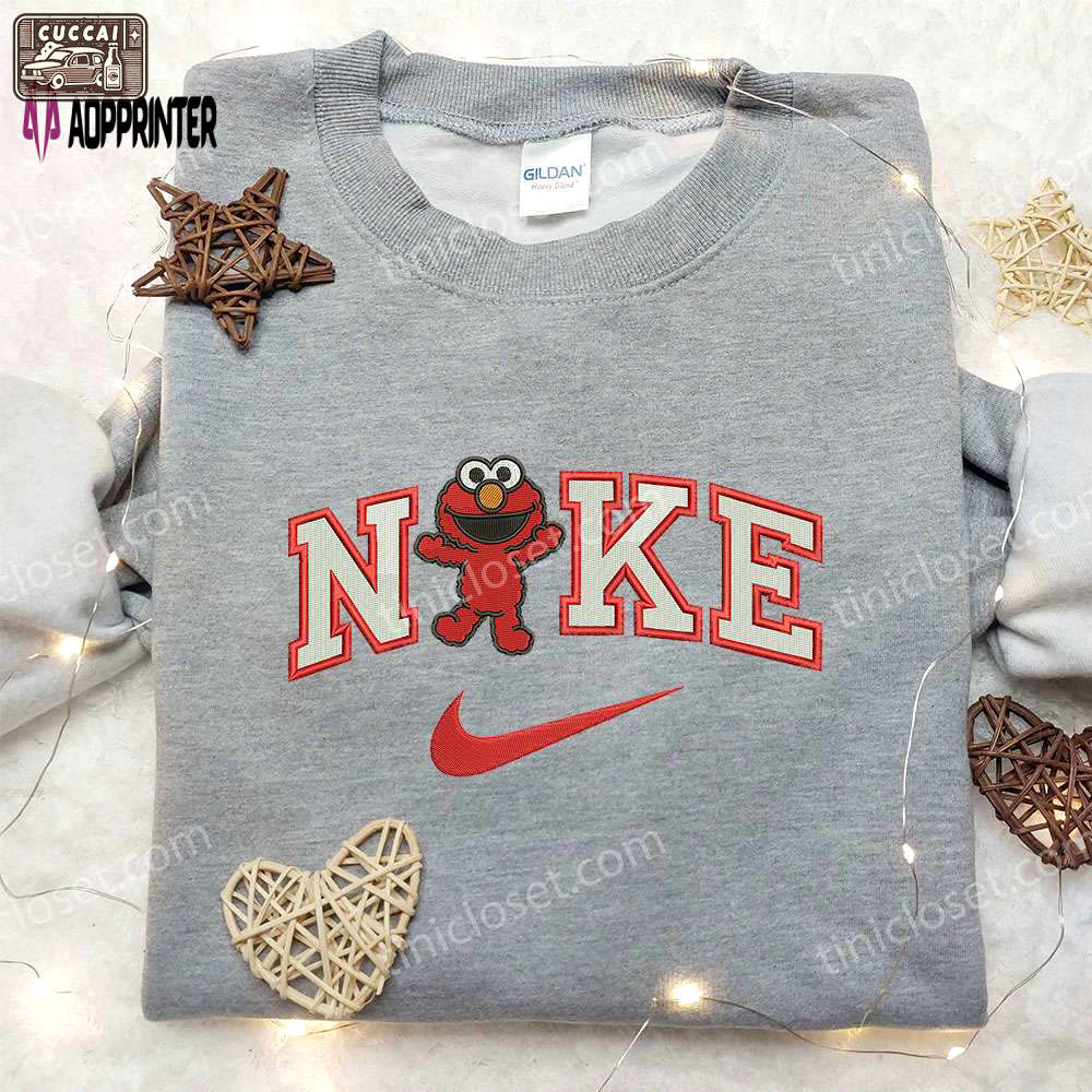 Stylish elmo nike embroidered shirt: sesame street & custom design Embroidered Shirt