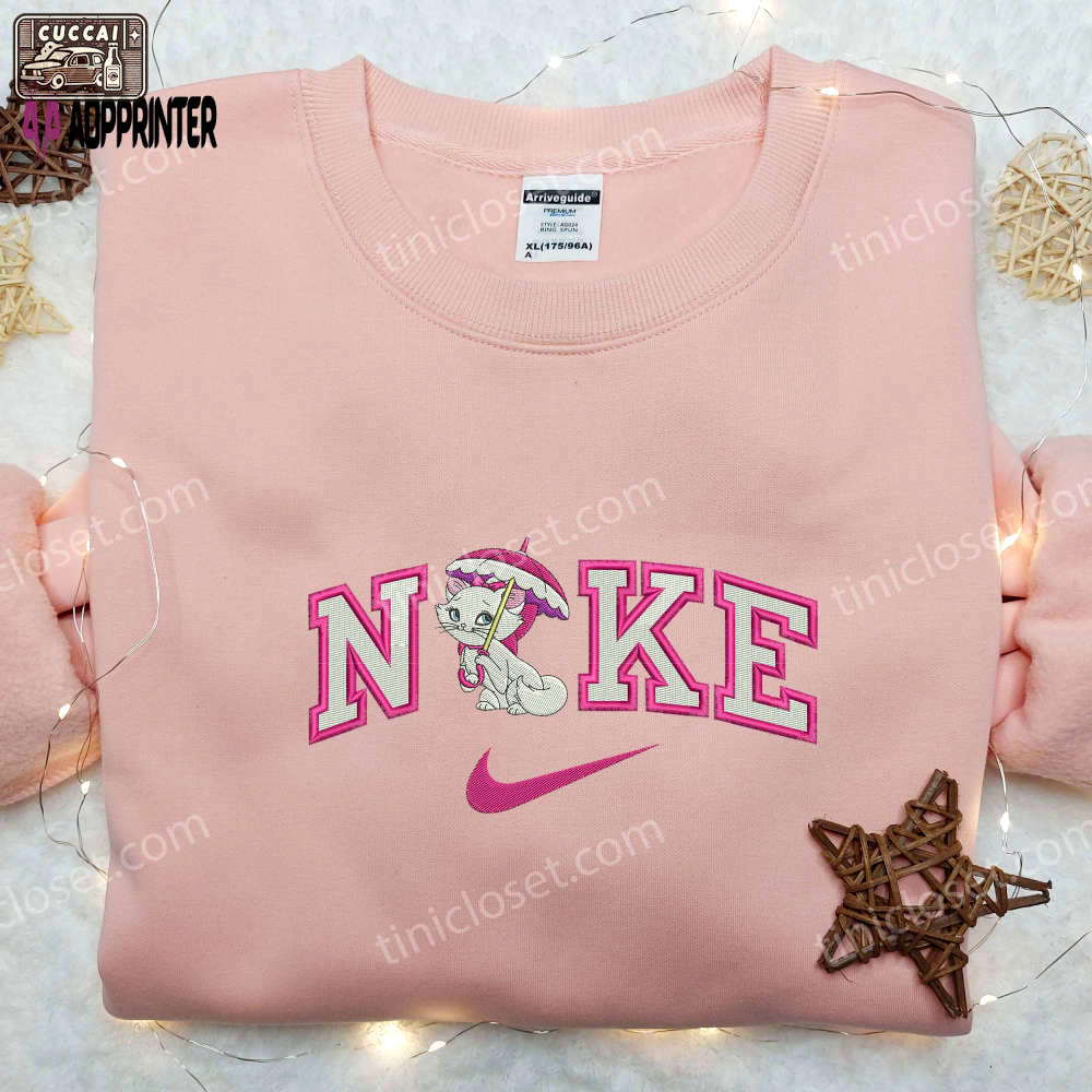 Stylish marie umbrella x nike embroidered shirt: aristocats & custom designs Embroidered Shirt