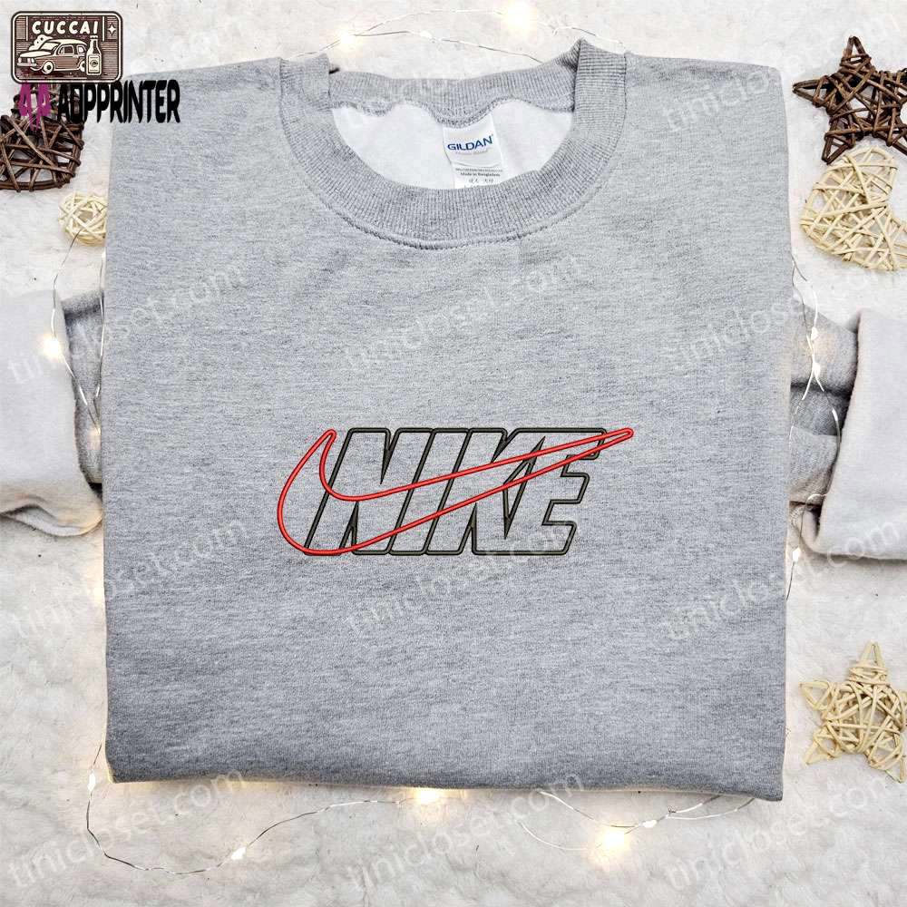 Stylish nike embroidered apparel: outline shirt hoodie & custom t-shirt Embroidered Shirt
