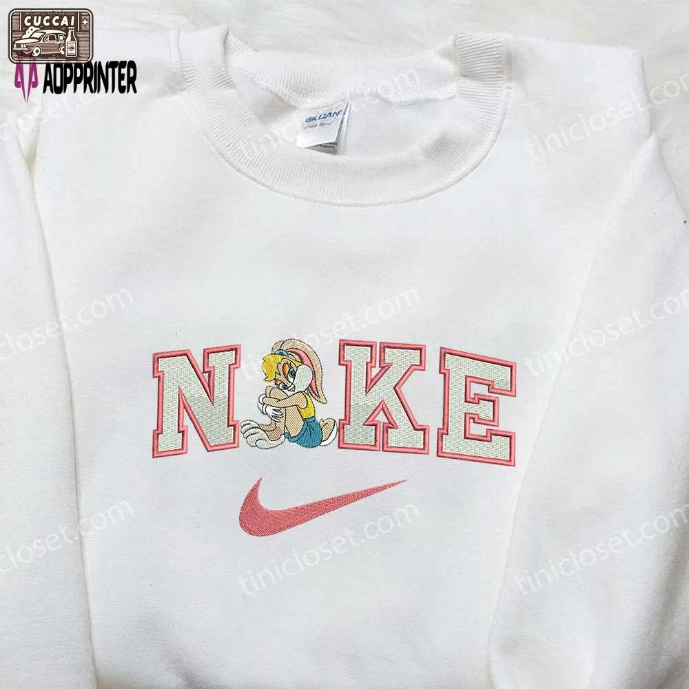 Stylish nike x lola bunny embroidered shirt: custom cartoon tee Embroidered Shirt