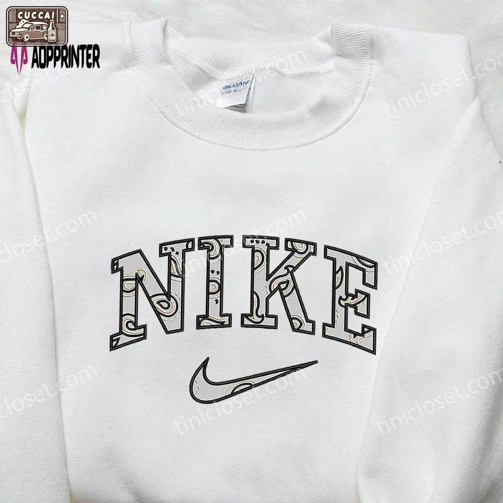 Stylish nike x paisley embroidered sweatshirt – unique nike inspired shirt for best birthday gifts Embroidered Shirt