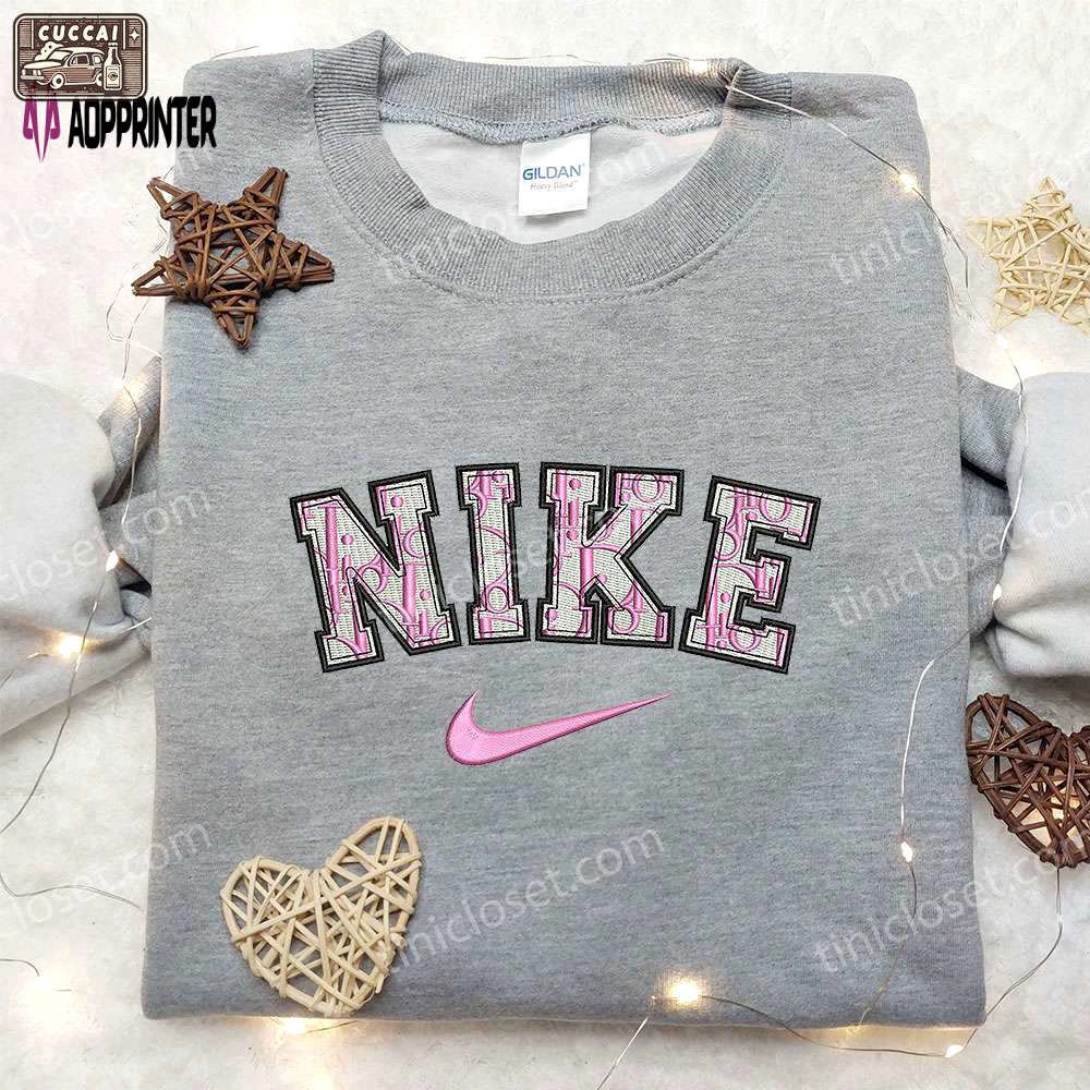 Stylish thread dior x nike embroidered shirt – perfect gift for him customized nike design Embroidered Shirt