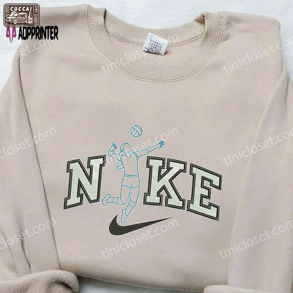 Stylish women s nike volleyball embroidered hoodie & shirt: sports inspired apparel Embroidered Shirt