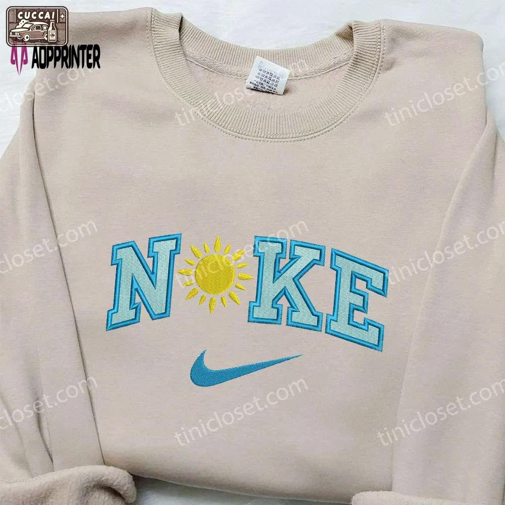 Sun flower x nike embroidered sweatshirt – best nike inspired shirt for family perfect birthday gift Embroidered Shirt