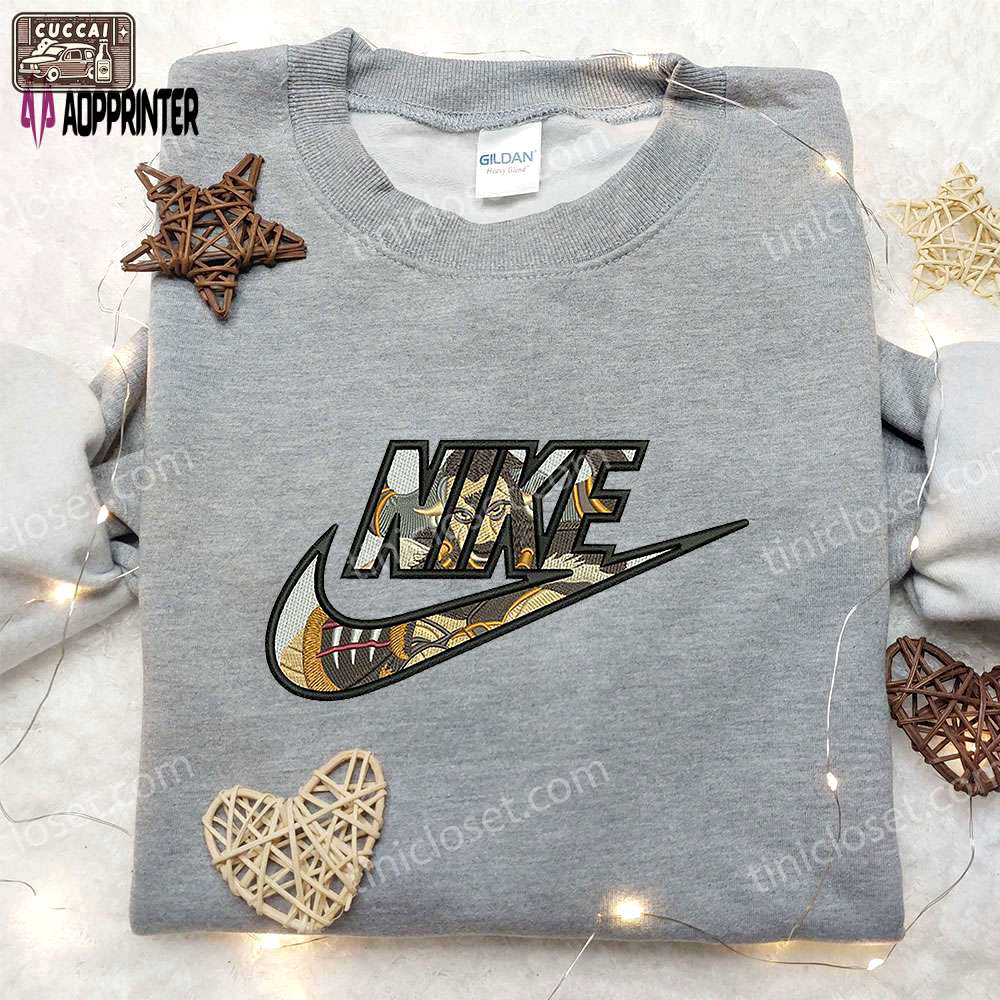 Sun wukong x nike embroidered sweatshirt and money king shirt – unique nike inspired apparel Embroidered Shirt