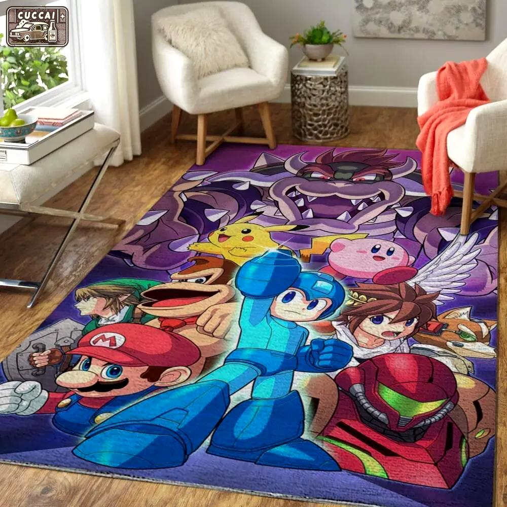 Super smash bros. area rug gaming carpet gamer living room rugs rug regtangle carpet floor decor home decor v1228 Rectangle Rug