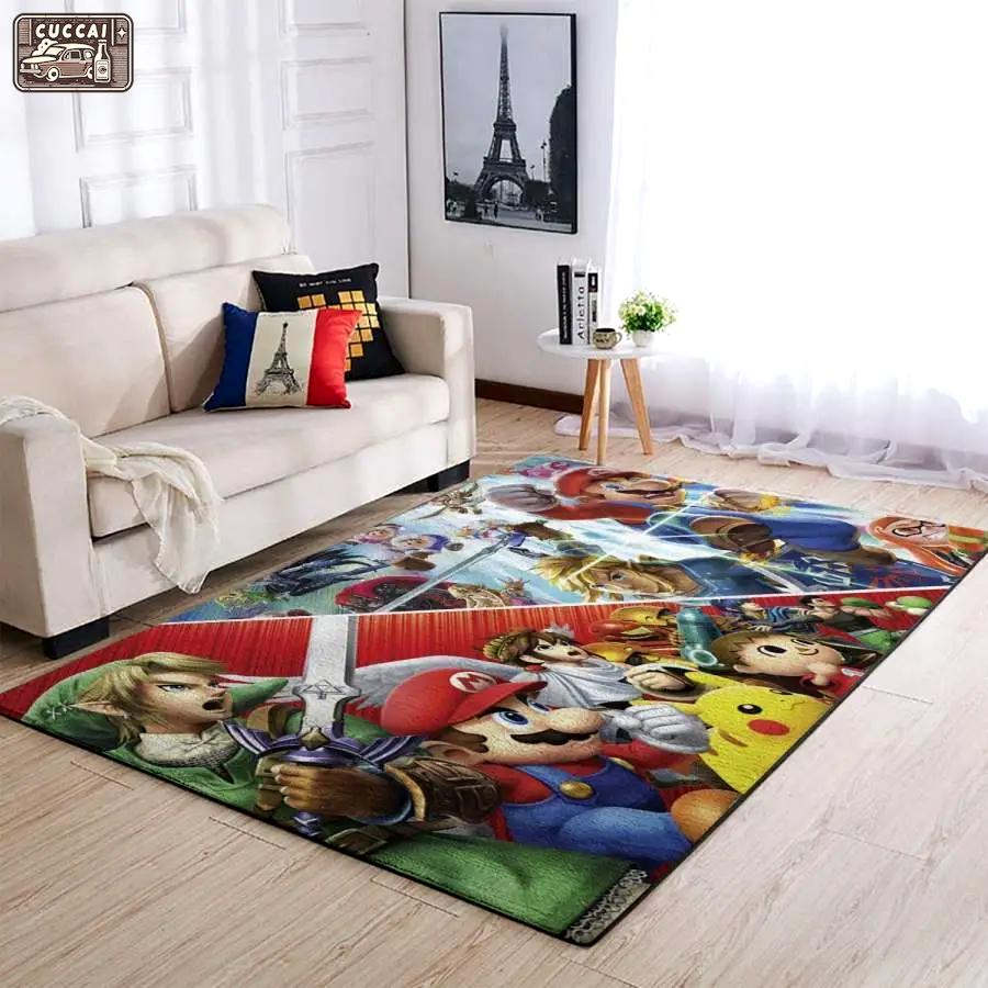 Super smash bros. characters area rug living room rug home decor gaming gfd 19091607 Rectangle Rug
