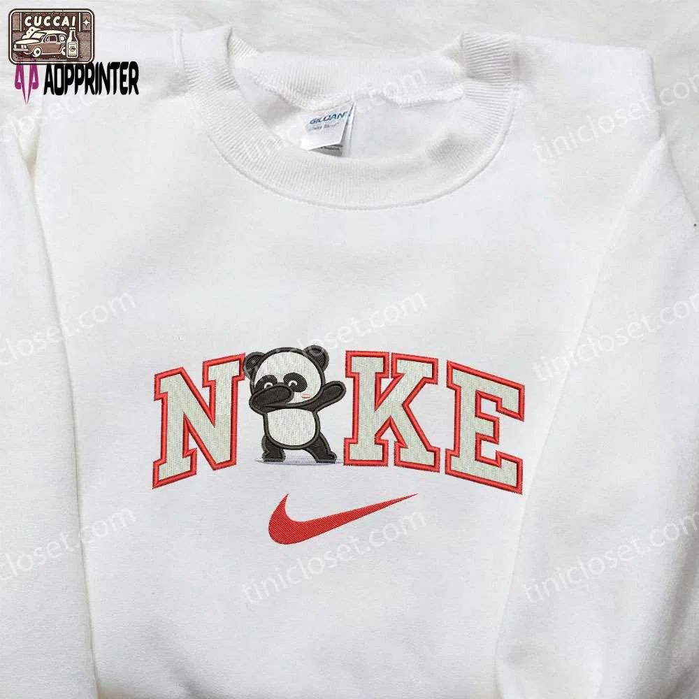 Swag panda x nike embroidered sweatshirt: animal inspired nike shirt Embroidered Shirt