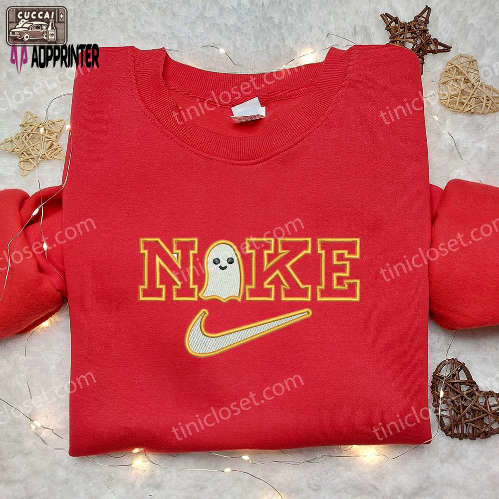 Sweet ghost pumpkin x nike embroidered shirt – halloween custom nike tee Embroidered Shirt