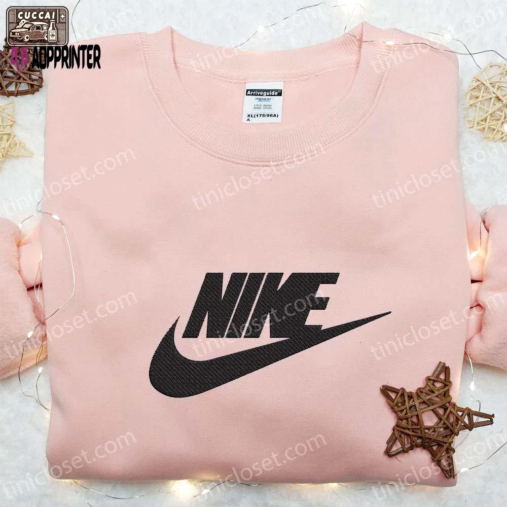 Swoosh nike embroidered sweatshirt – custom hoodie for best birthday gift ideas Embroidered Shirt