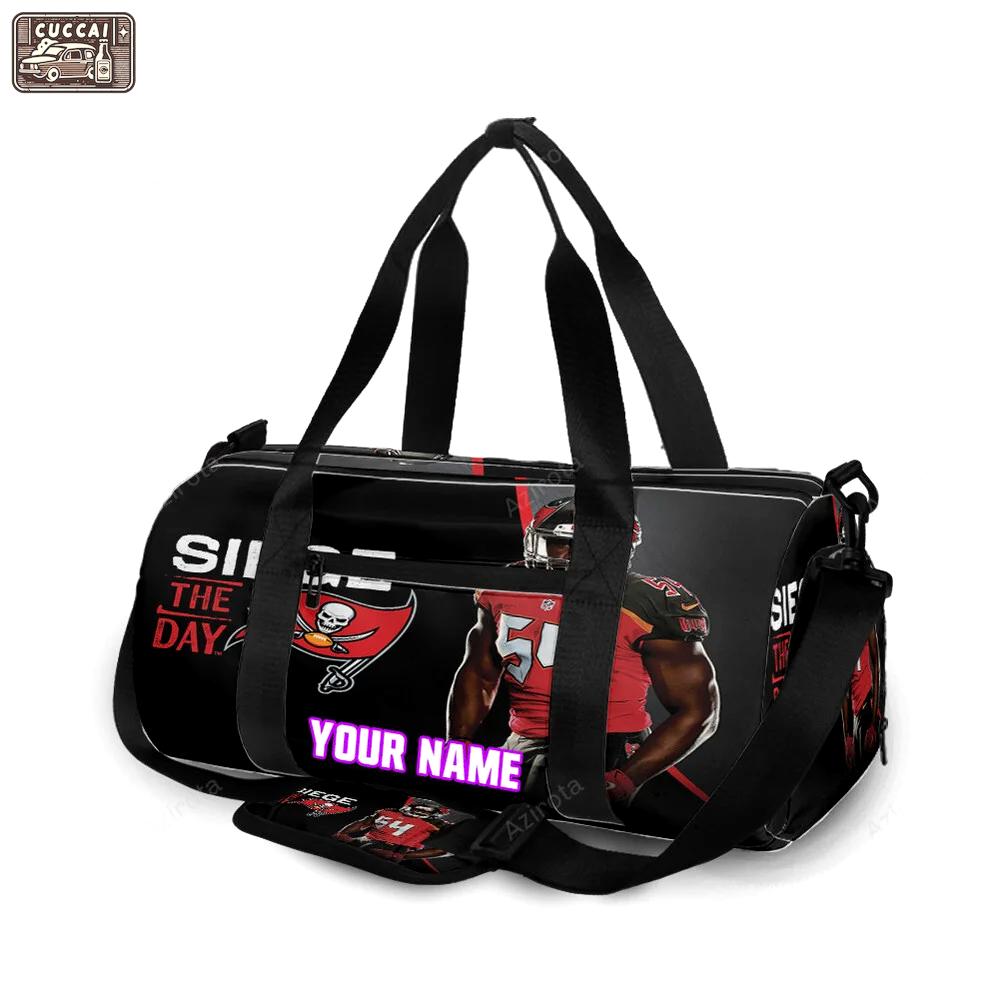 Tampa bay buccaneers 54 lavonte david v15 personalized name travel bag gym bag 2551 Travel Bag