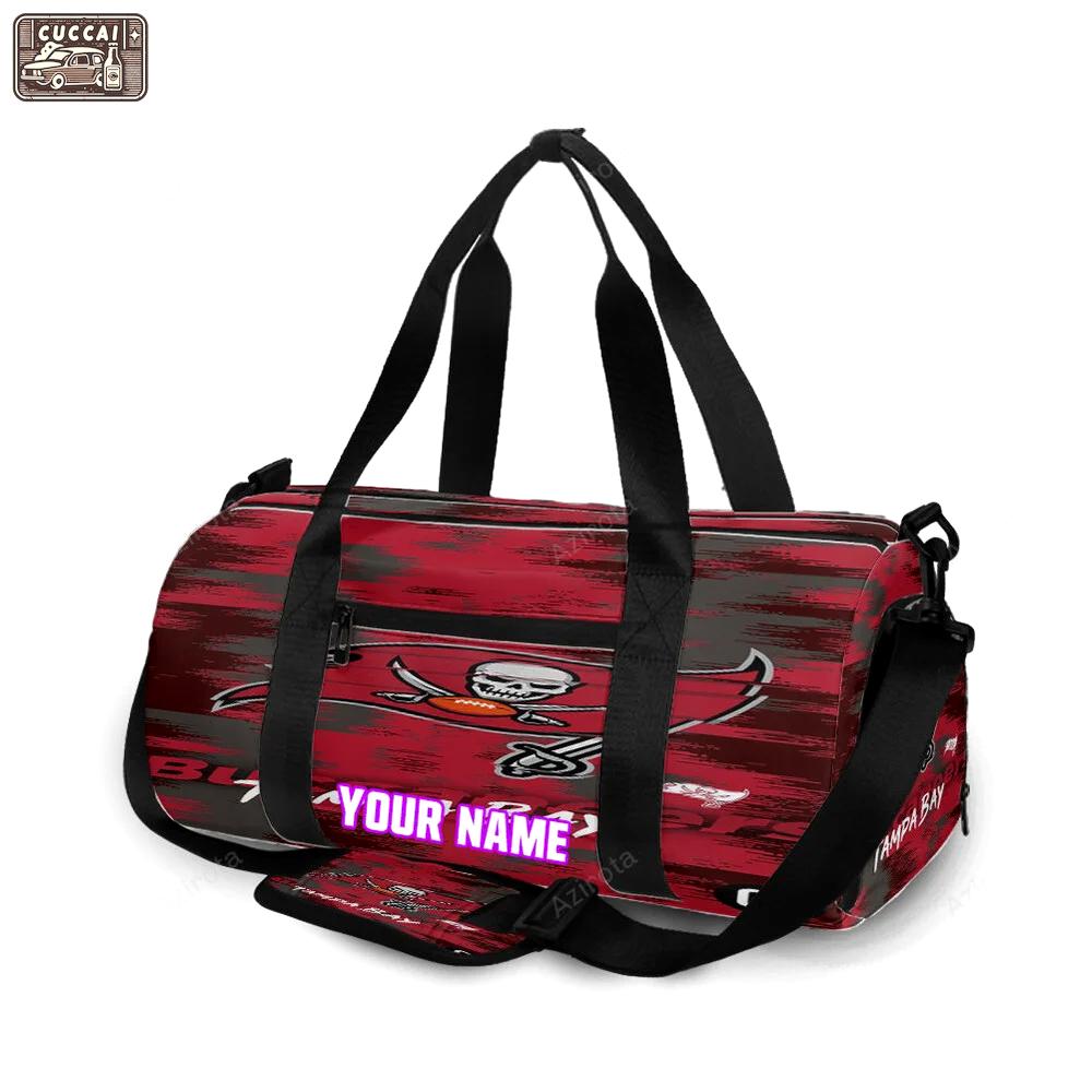 Tampa bay buccaneers emblem v48 personalized name travel bag gym bag 2595 Travel Bag