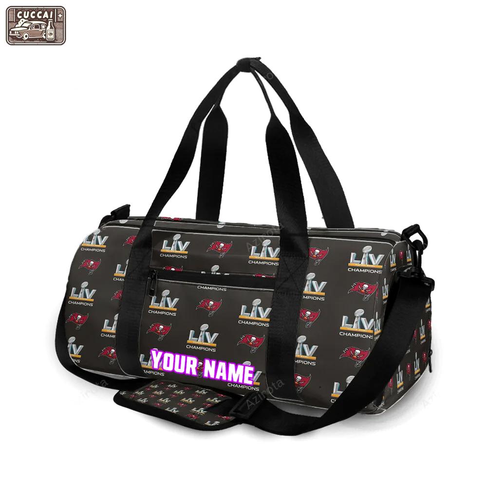 Tampa bay buccaneers super bowl champions v37 personalized name travel bag gym bag 2543 Travel Bag