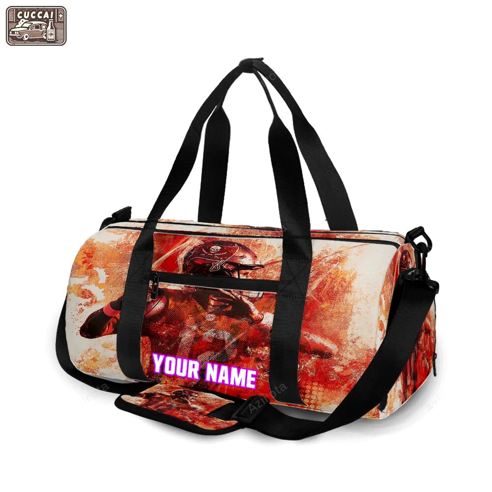 Tampa bay buccaneers tom brady v31 personalized name travel bag gym bag 2549 Travel Bag