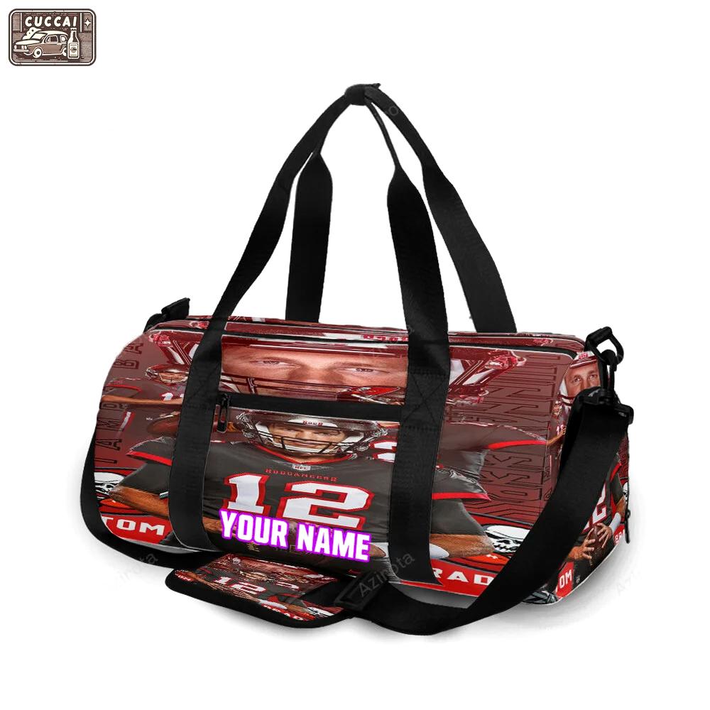 Tampa bay buccaneers tom brady v32 personalized name travel bag gym bag 2540 Travel Bag