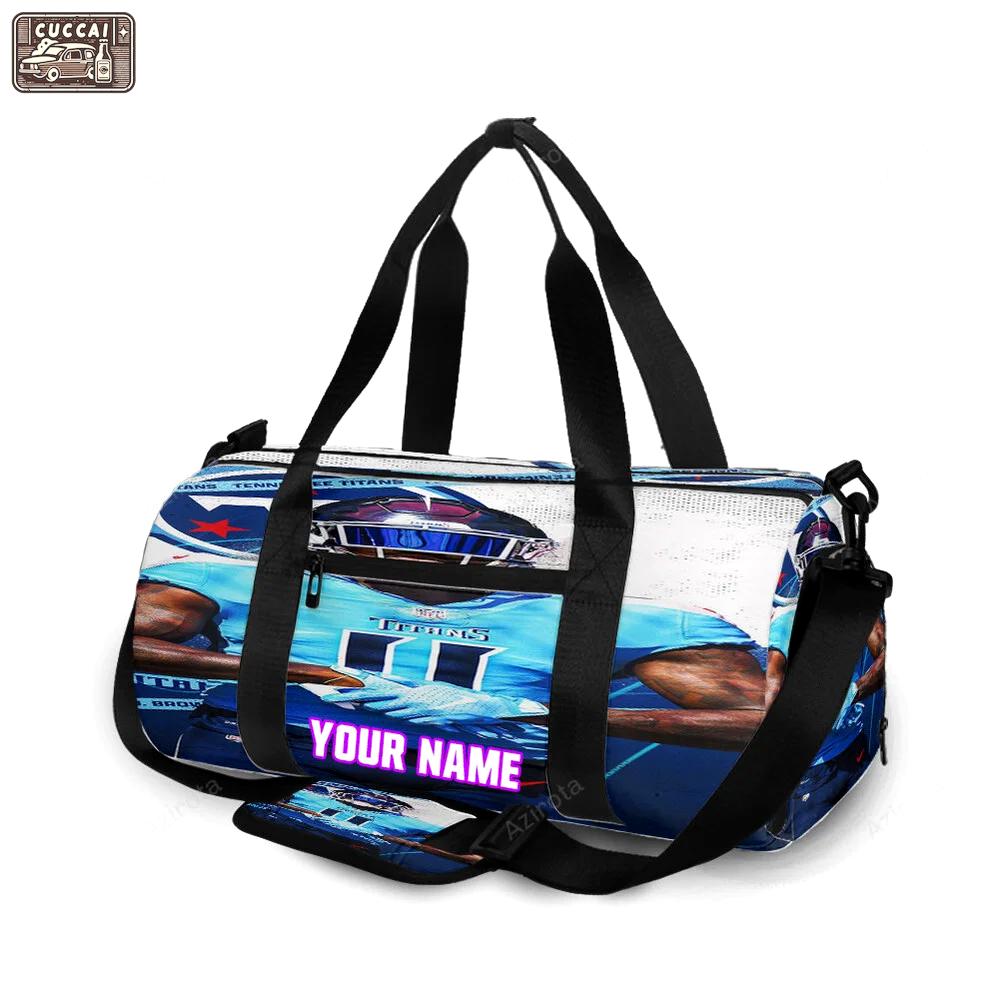 Tennessee titans a j brown2 personalized name travel bag gym bag 1095 Travel Bag
