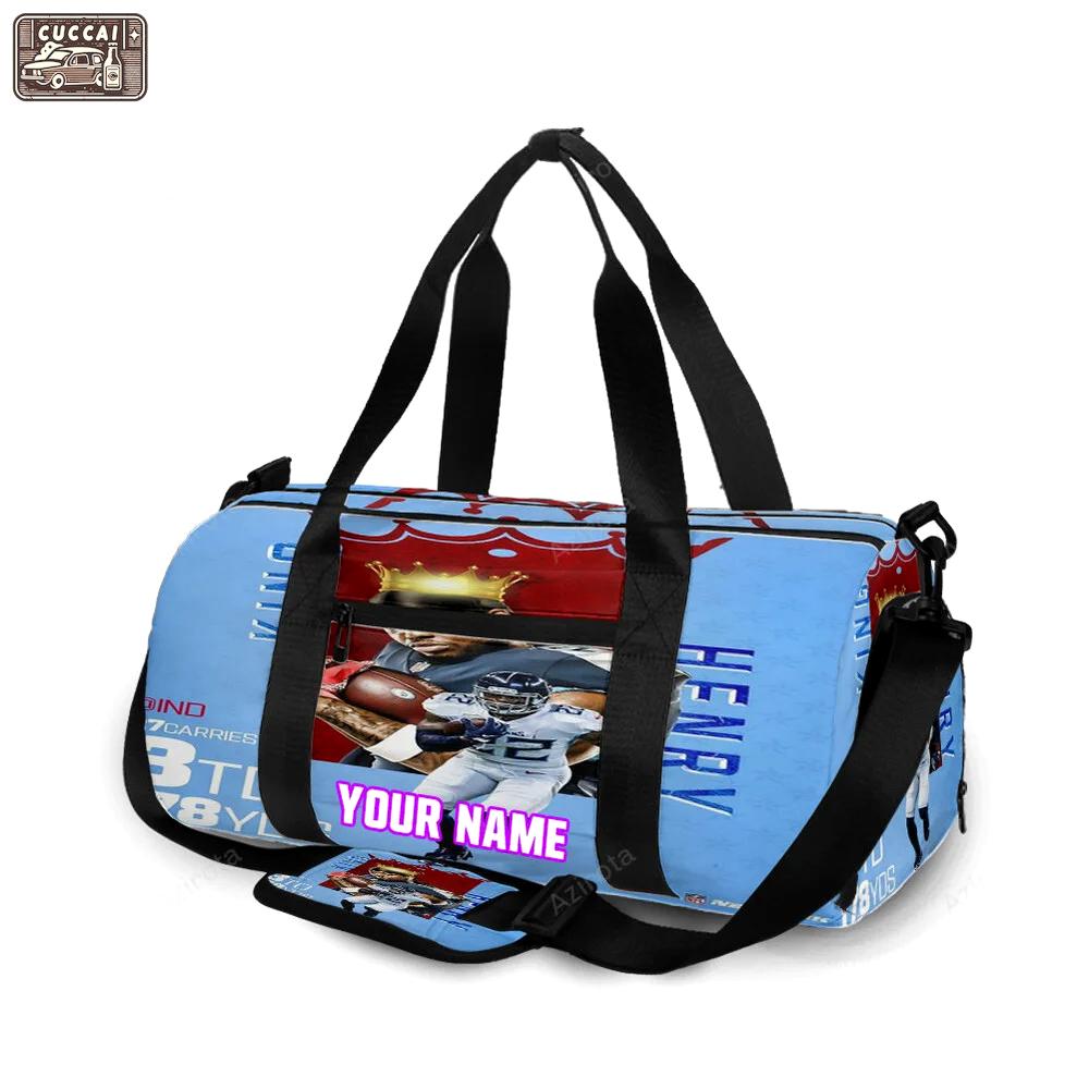 Tennessee titans derrick henry4 personalized name travel bag gym bag 2130 Travel Bag
