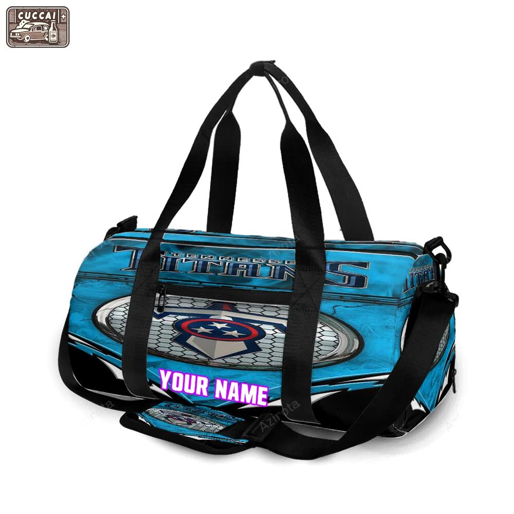 Tennessee titans emblem v12 personalized name travel bag gym bag 2434 Travel Bag