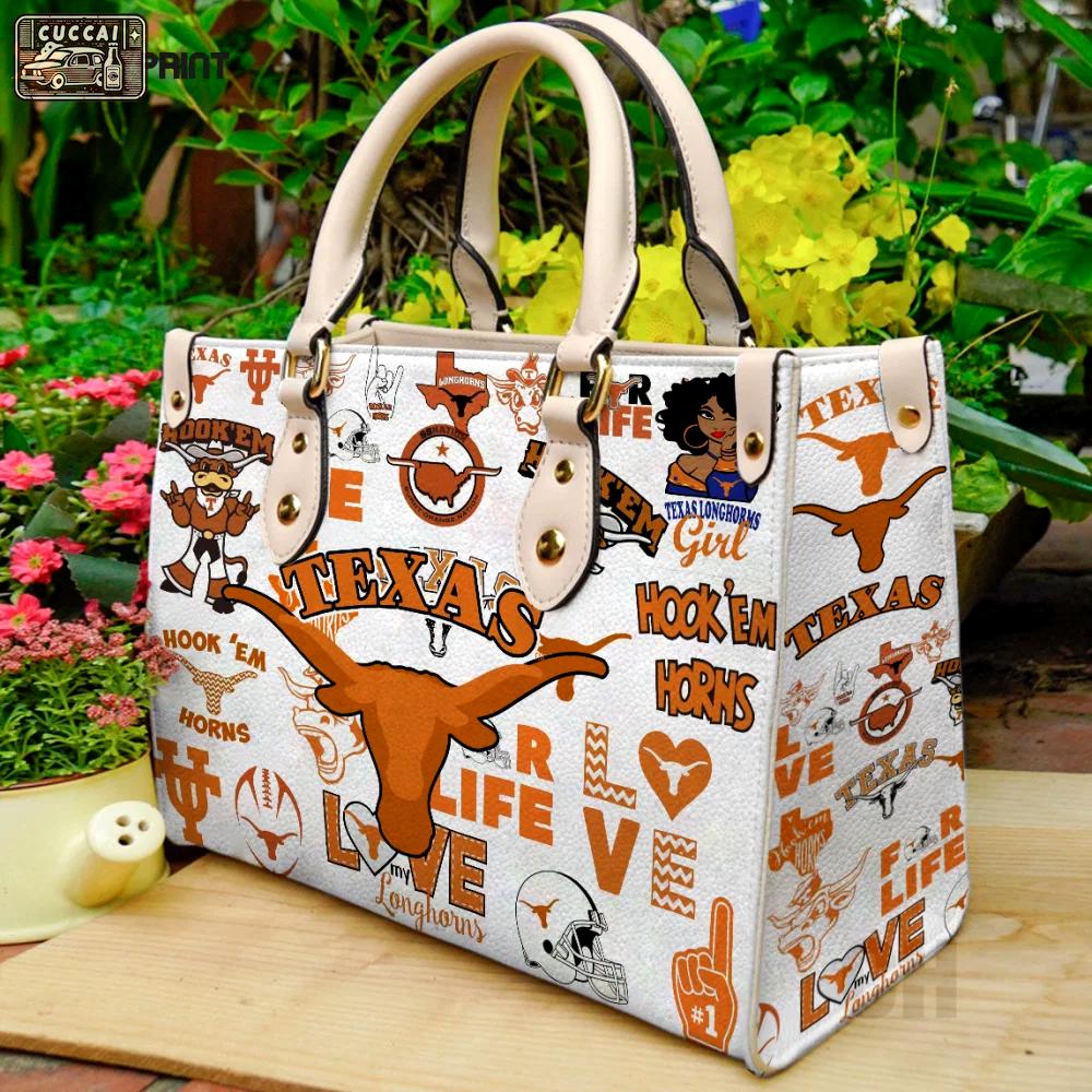 Texas longhorns leather bag for women gift 1476 Women Leather Hand Bag