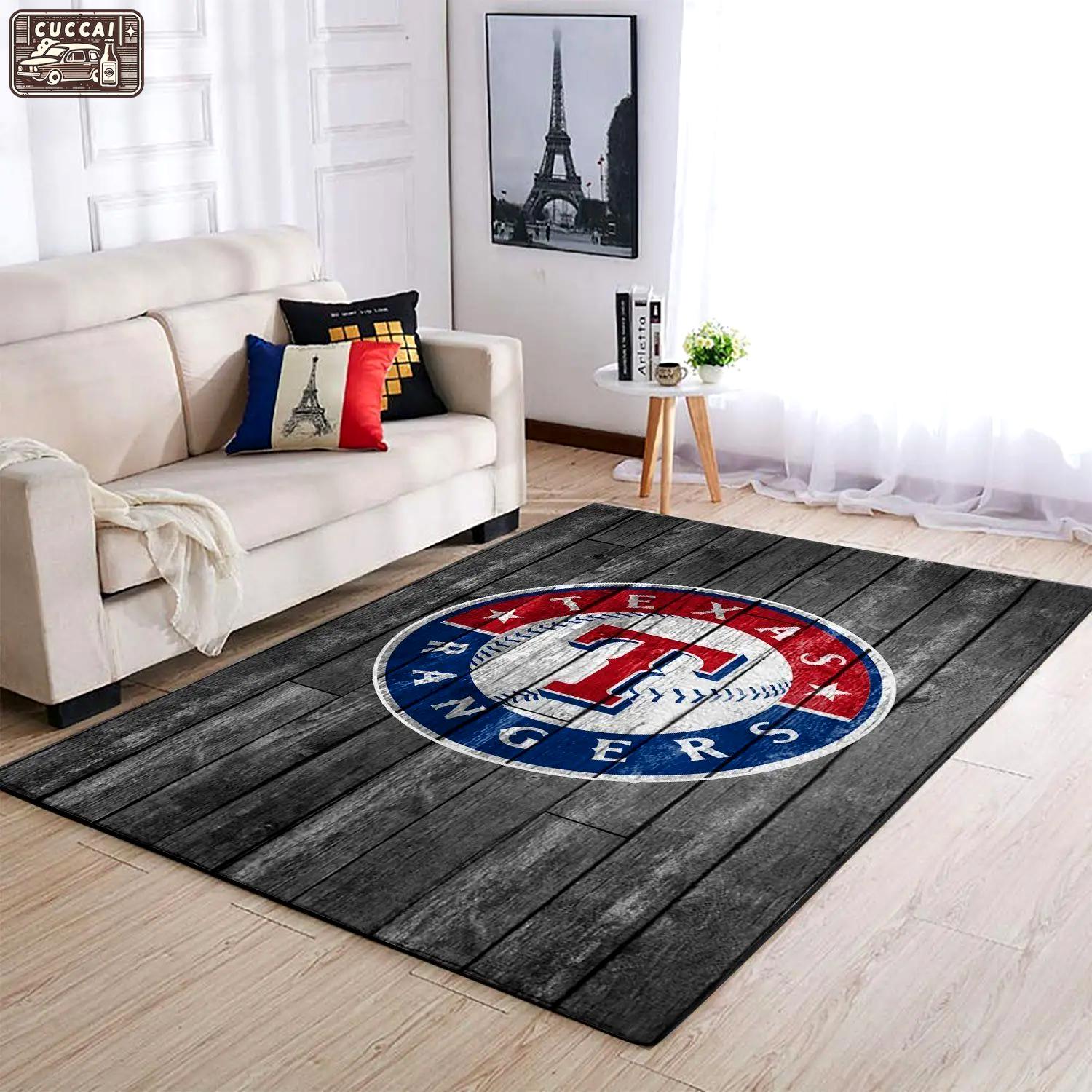 Texas rangers wooden area rug mlb baseball team logo carpet living room rugs 4 Rectangle Rug
