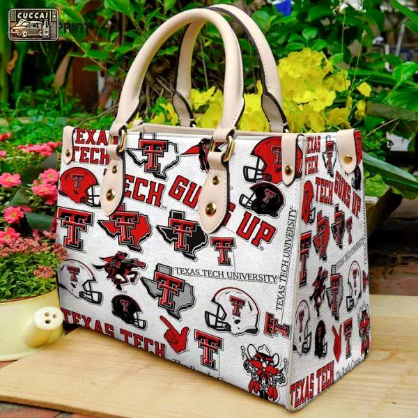 Texas tech red raiders leather handbag  gift for women 2944 Women Leather Hand Bag