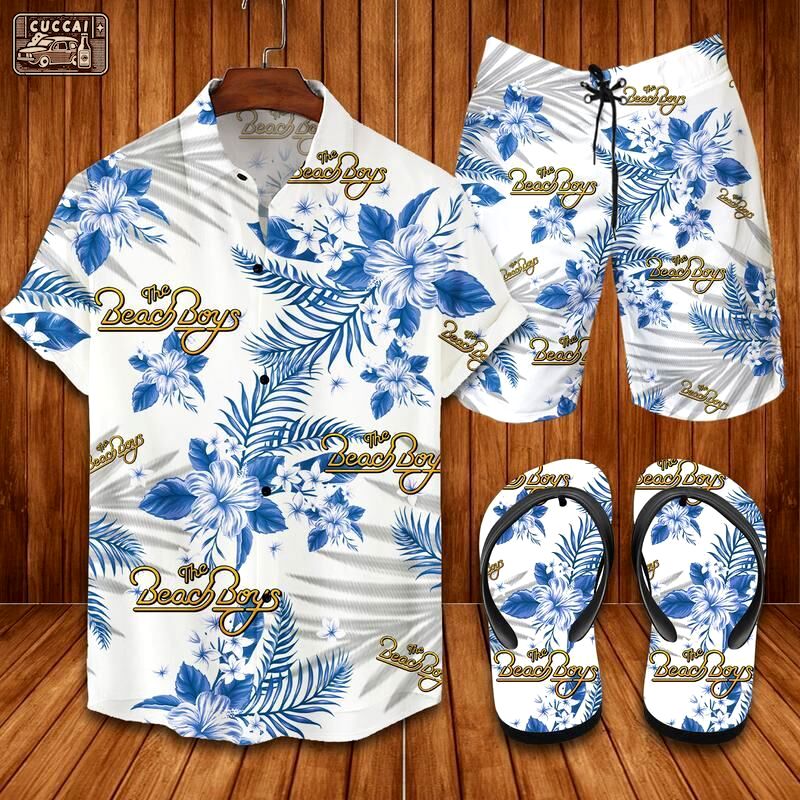 The beach boys flip flops and combo hawaii shirt shorts luxury brand summer outfit Hawaii Shirt Shorts & Flip Flops