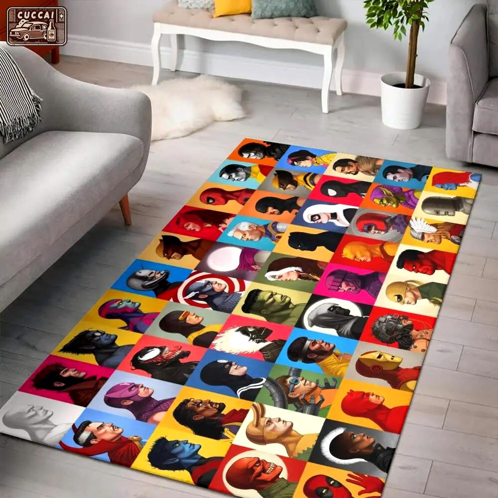 The marvel heroes characters home decor rectangle area rug living room rug Rectangle Rug