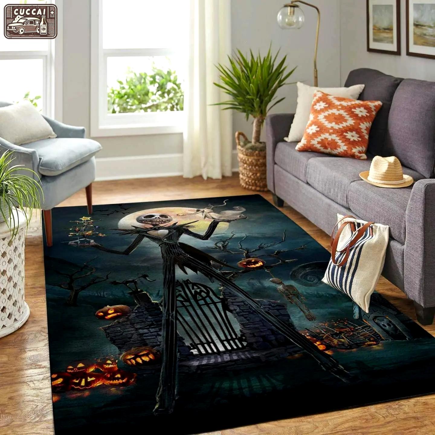 The nightmare before christmas jack skellington area rug area rug living room carpet rug regtangle carpet floor decor home decor Rectangle Rug