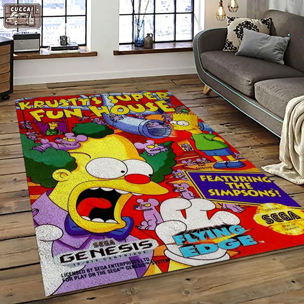 The simpsons characters cartoon movie carpet rectangle area rug for living room bedroom decor tss10 Rectangle Rug