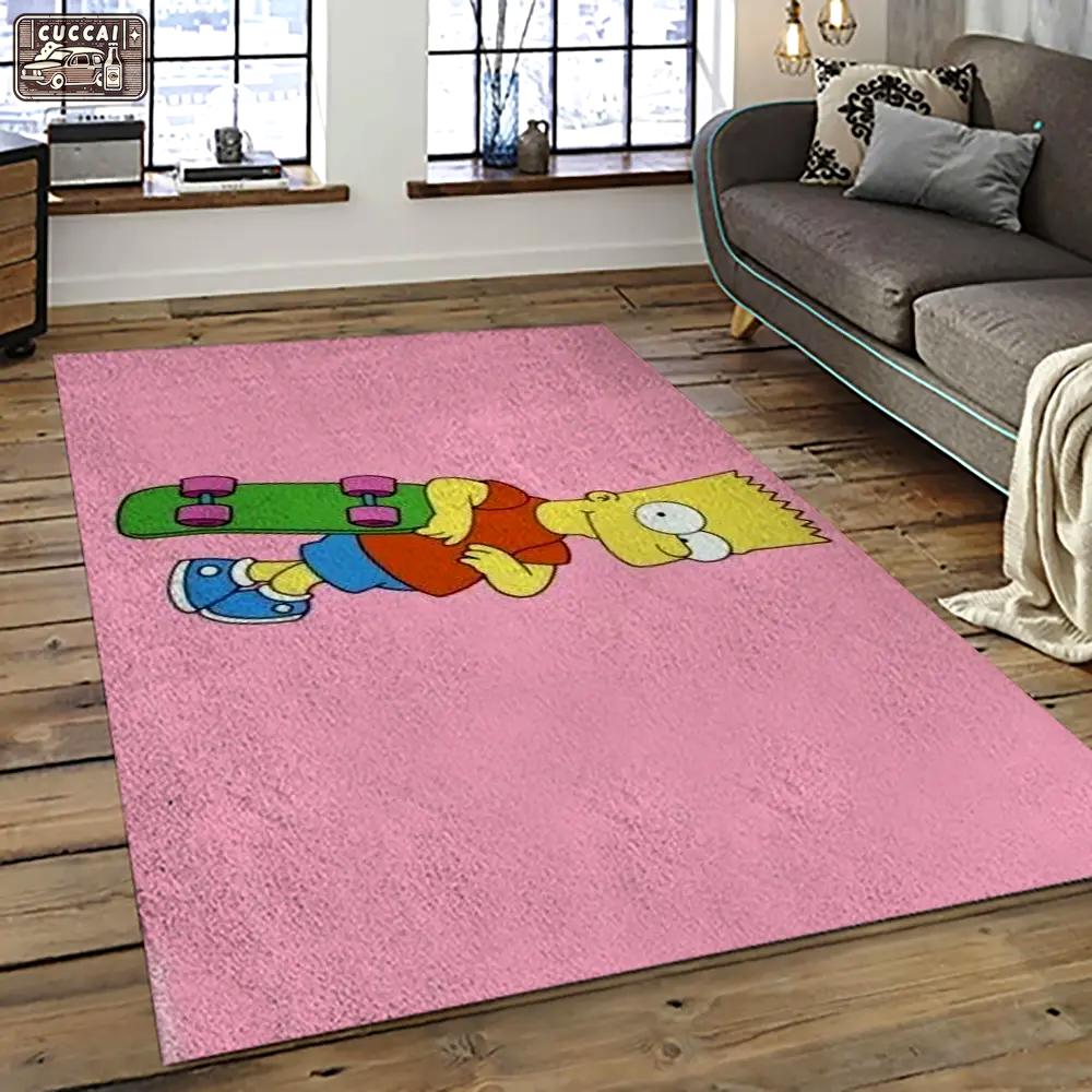 The simpsons characters cartoon movie carpet rectangle area rug for living room bedroom decor tss12 Rectangle Rug