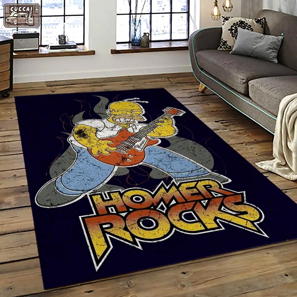 The simpsons characters cartoon movie carpet rectangle area rug for living room bedroom decor tss21 Rectangle Rug