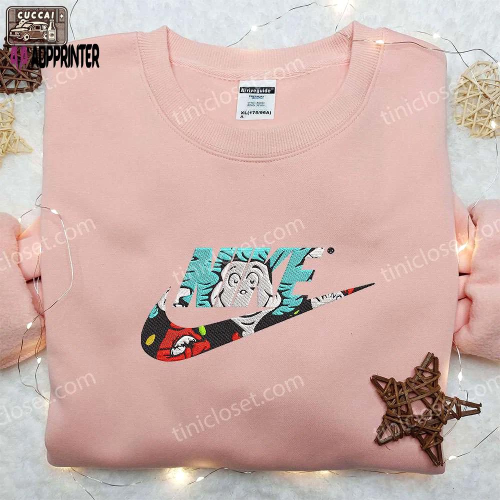Thing one x nike embroidered hoodie & dr seuss shirt nike inspired embroidery Embroidered Shirt