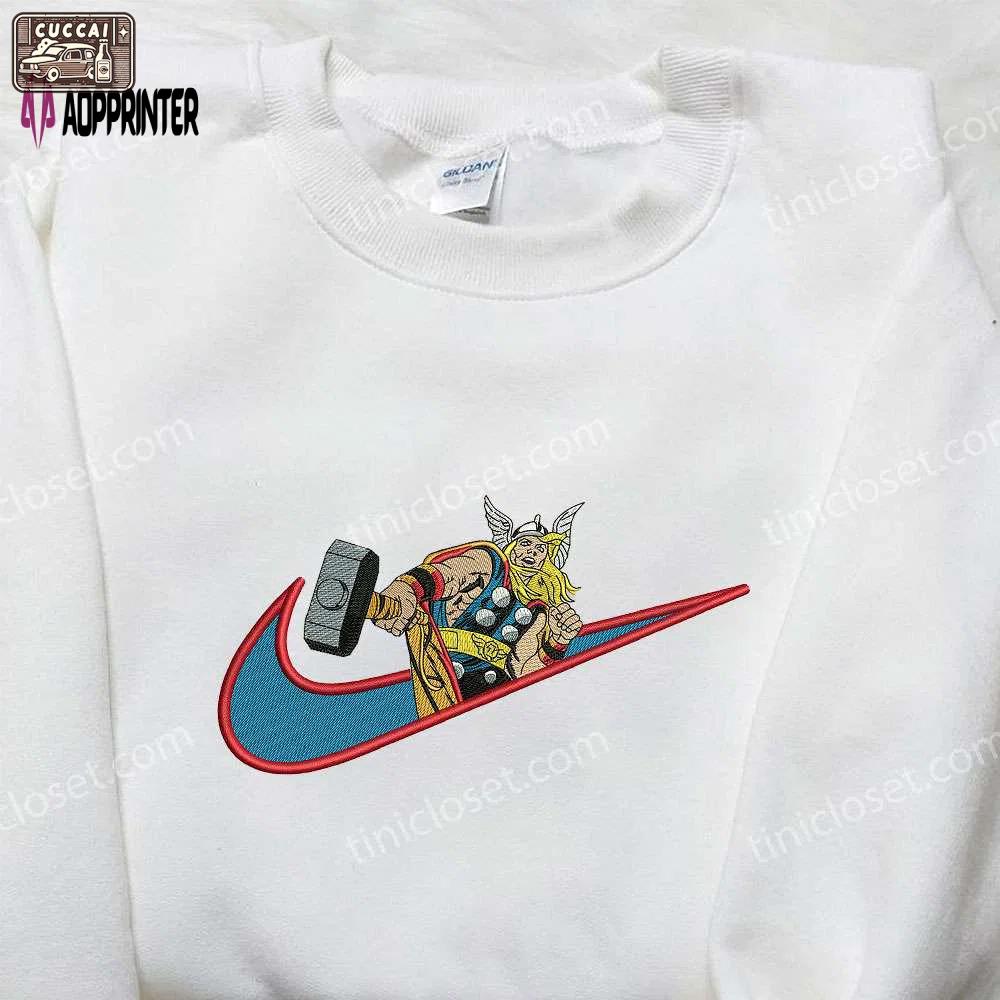 Thor x nike embroidered hoodie & marvel shirt nike inspired movie apparel Embroidered Shirt
