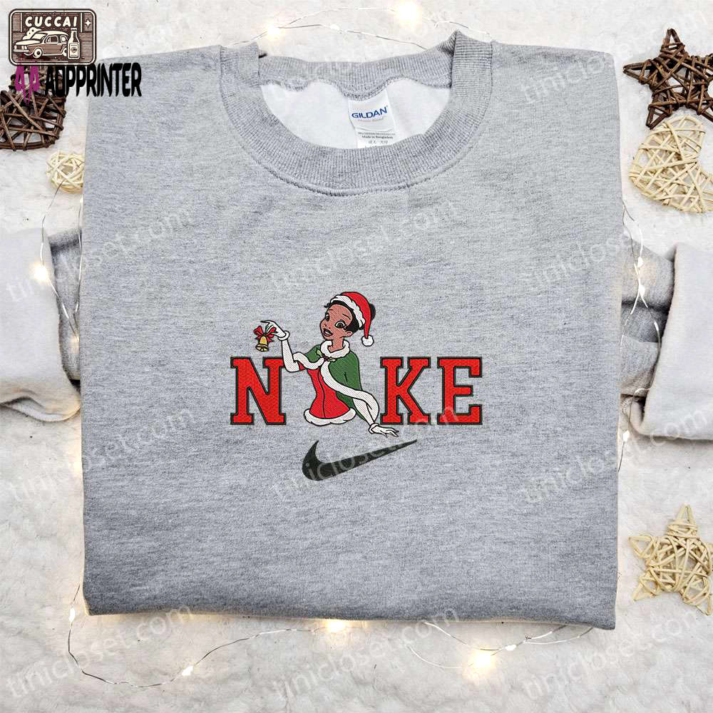 Tiana christmas x nike embroidered sweatshirt: cartoon shirt best gift ideas Embroidered Shirt