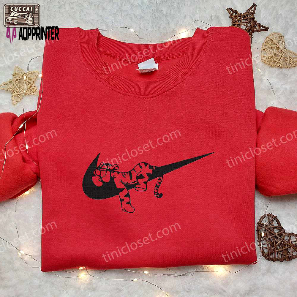 Tigger x nike anime hoodie winnie the pooh disney shirt embroidered nike inspired apparel Embroidered Shirt