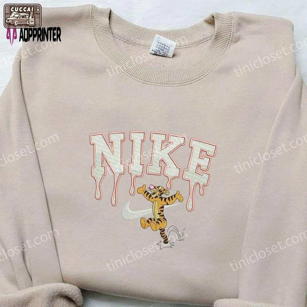 Tigger x nike embroidered sweatshirt winnie the pooh disney shirt nike inspired embroidery Embroidered Shirt