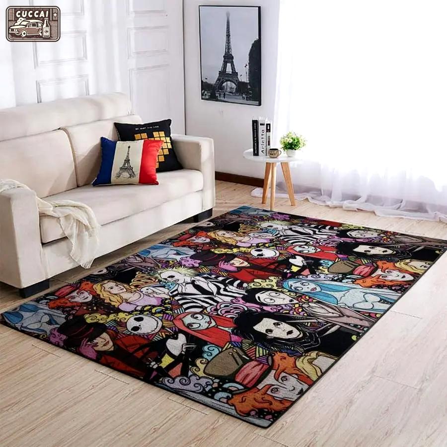Tim burton characters area rug living room rug home decor movie ofd 1909222 Rectangle Rug